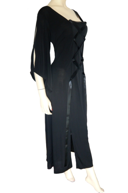 Plus Size Black Gothic Lace Up Goddess Corset Dress