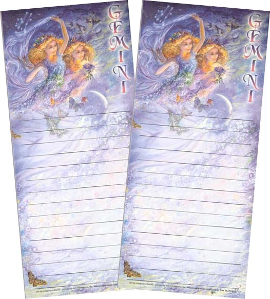 "Gemini" Magnetic Zodiac List Pad by Josephine Wall