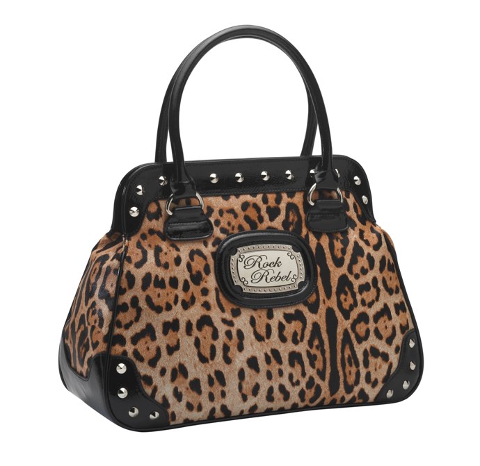 Rock Rebel Gold Orange and Black Leopard Handbag Rock Rebel Gold Orange and Black Leopard Handbag