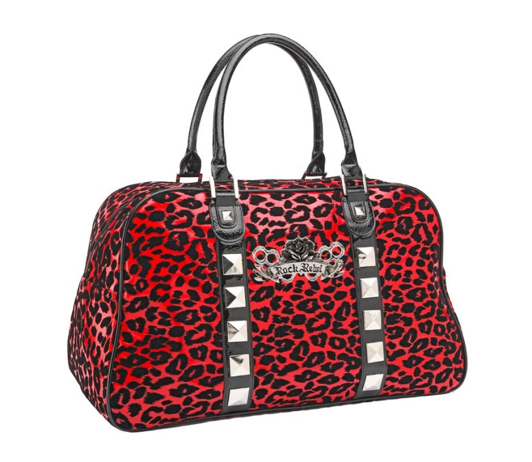 Rock Rebel Red Leopard Overnight Bag