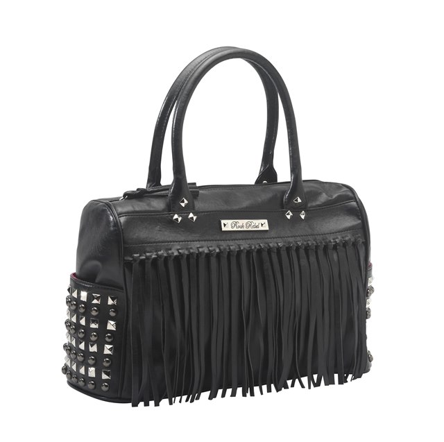 Rock Rebel Black Studded Gothic Cargo Fringe Purse Rock Rebel Black Studded Gothic Cargo Fringe Purse
