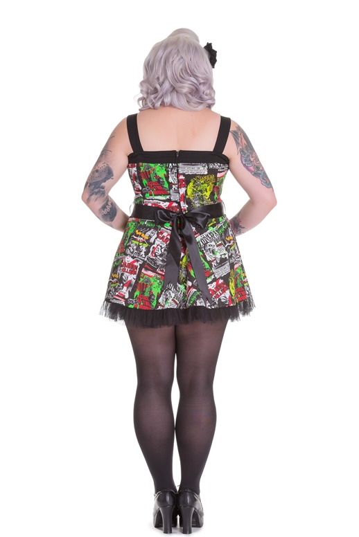 Hell Bunny Plus Size B-Movie Monster Horror Tulle Mini Dress *NEW* - Click Image to Close