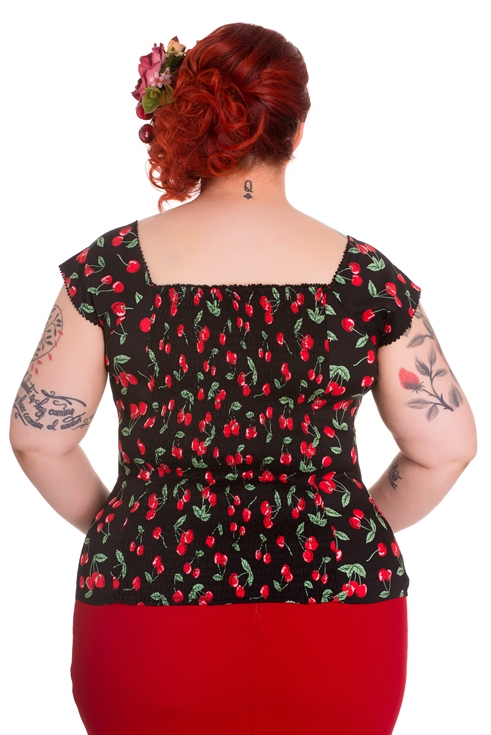 Hell Bunny Plus Size Rockabilly Cherry Pie Top - Click Image to Close