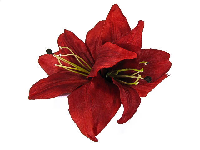 Hairy Scary Double Red Lily Double Flower Hair Clip