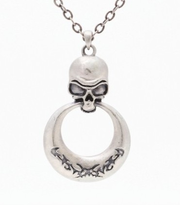 Skull with Ring Necklace - Click Image to Close
