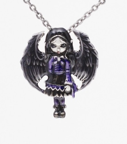Purple Paper Hearts Fairy Necklace by Jasmine Becket Griffith Purple Paper Hearts Fairy Necklace by Jasmine Becket Griffith