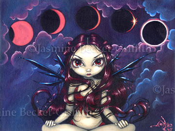 Invoking The Eclipse Fairy Ceramic Art Wall Tile