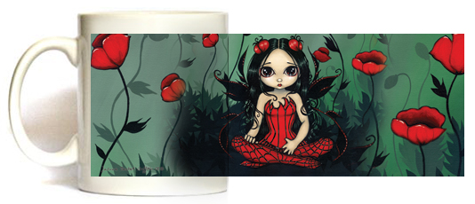 Poppy Garden Fairy Mug by Jasmine Becket Griffith