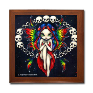 Rainbow Of Bones Fairy Ceramic Tile Box