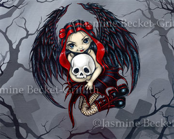Skull Stealer Fairy Ceramic Art Wall Tile