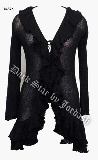 Dark Star Gothic Black Long Knit Shrug Cardigan