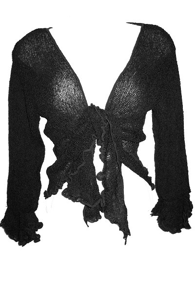 Dark Star Black Rayon Knit Gothic Shrug Bolero Top - Click Image to Close