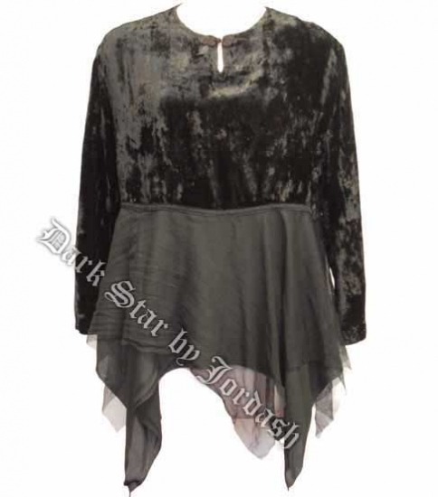 Dark Star Velvet and Mesh Gothic Shirt