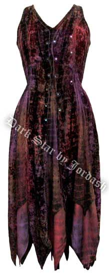 Dark Star Dark Multi Dye Renaissance Dress - Click Image to Close