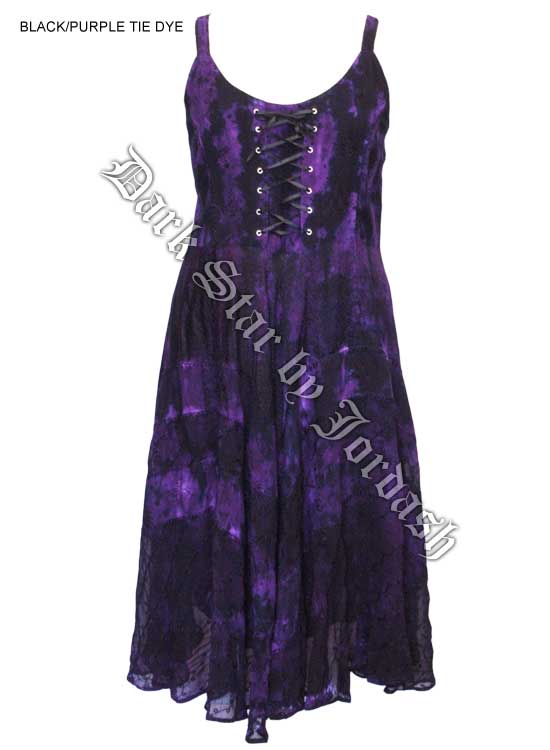 Dark Star Black and Purple Gothic Corset Long Gown - Click Image to Close