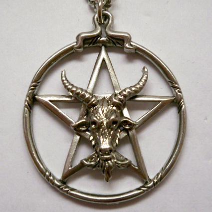 Goat Head Pentacle Necklace - Click Image to Close