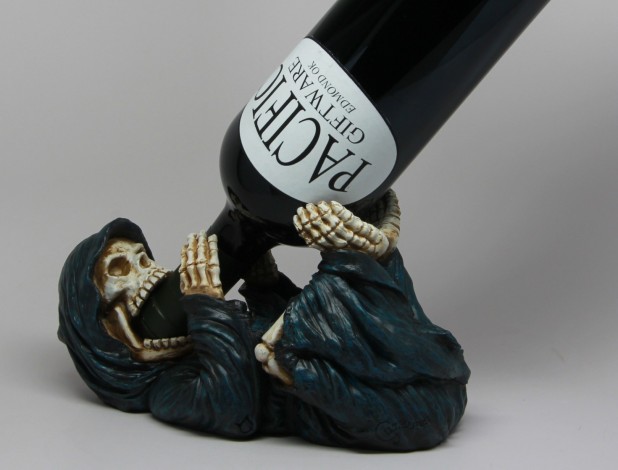 Grim Reaper Wine Guzzler Holder - Click Image to Close