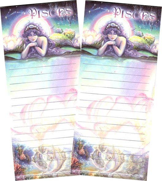 "Pisces" Magnetic Zodiac List Pad by Josephine Wall