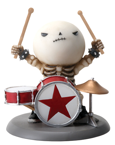 Rockstar Lucky on Drums Skellies Figurine - Click Image to Close
