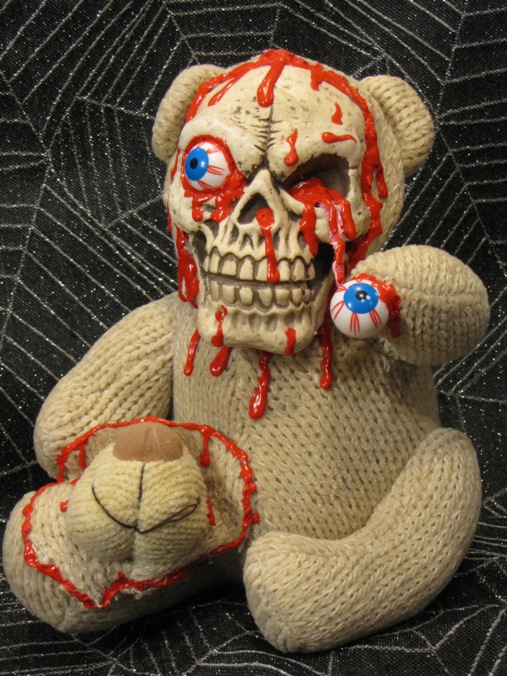 Knit Bear Skeleton Face Eye Popping Scare Bear Knit Bear Skeleton Face Eye Popping Scare Bear