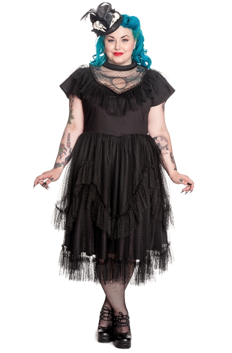 Spin Doctor Plus Size Black Gothic Lace Augustine Dress