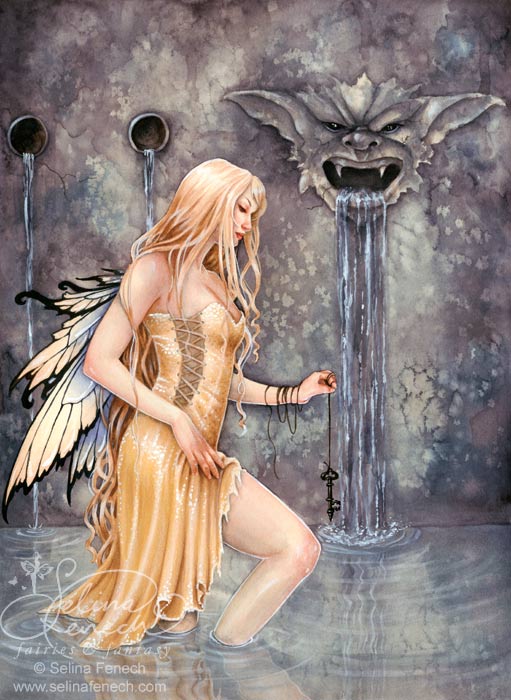 Riddle Fisher Fairy Ceramic Art Wall Tile
