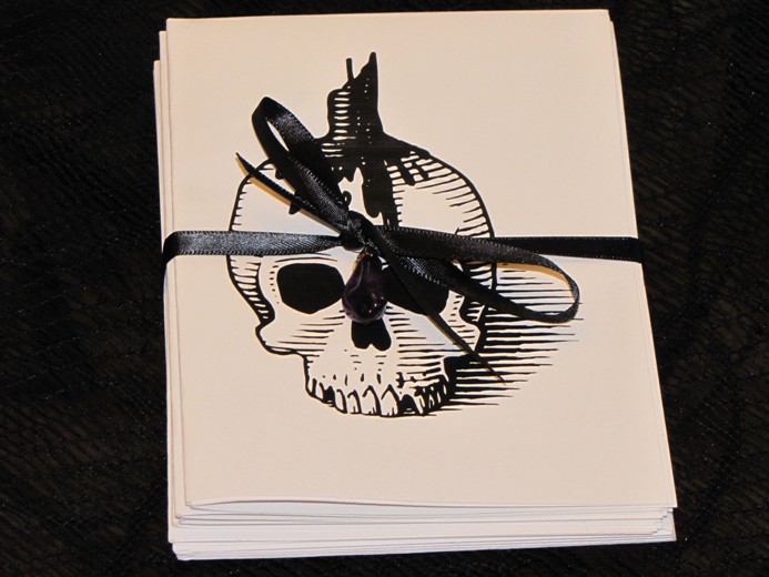 Skull and Candle Gothic Note Cards
