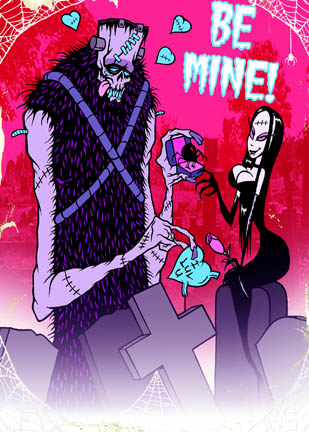 Be Mine with Spider Ring Toxic Toons Spooky Greeting Card