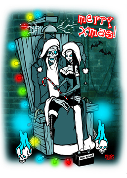 Merry Xmas Santa Toxic Toons Spooky Greeting Card - Click Image to Close