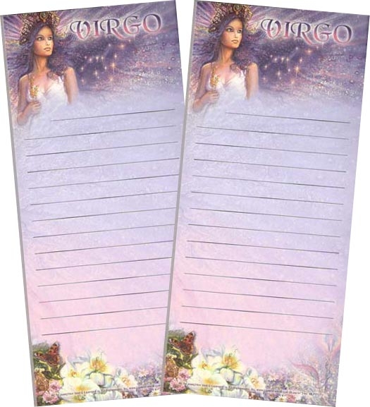 "Virgo" Magnetic Zodiac List Pad by Josephine Wall - Click Image to Close