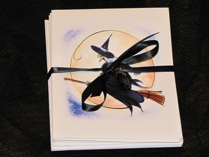 Flying Witch Gothic Note Cards