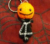 Pumpkin Prisoner w Ball Chain & Shackles Voodoo Keychain
