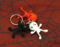 White Red and Black Voodoo Keychain