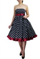 Plus Size Bowknot Polka Dot Red Rockabilly Gothic Pinup Dress