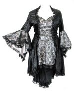 Eternal Love Plus Size Pewter Silver Gothic Gwendolyn Dress Taffeta Lace