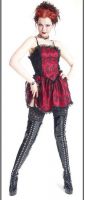 Eternal Love Gothic Scarlet Red Taffeta Lace Mini Dress Tutu
