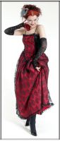Eternal Love Gothic Scarlet Taffeta Lace Party Dress