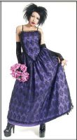 Eternal Love Gothic Violet Taffeta Lace Party Dress