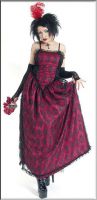 Eternal Love Gothic Wine Taffeta Lace Party Dress