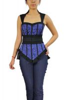 Plus Size Black and Blue Gothic Lace Bustier Top Plus Size Black and Blue Gothic Lace Bustier Top