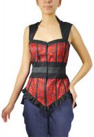 Plus Size Red and Black Gothic Lace Bustier Top