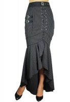 Plus Size Black Punk Pinstripe Lace Gothic Skirt Plus Size Black Punk Pinstripe Lace Gothic Skirt