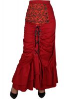 Plus Size Red Victorian Punk Circle Skirt