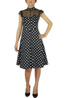 Plus Size Black and Polka Dot Retro Lace Doll Dress