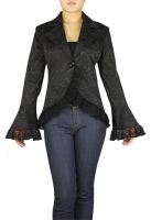 Plus Size Black Gothic Lace Trim Corset Jacquard Jacket Plus Size Black Gothic Lace Trim Corset Jacquard Jacket