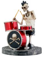 Skull Punk Skeleton Drummer with Mohawk