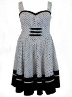 Plus Size White & Black Polka Dot Flirty Rockabilly Dress