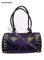 Dark Star Black and Purple Gothic Brocade Hand Bag