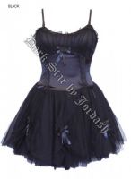 Dark Star Black Satin Lace Ribbon Petticoat Burlesque Dress