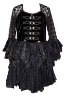 Dark Star Black Lace Velvet & Satin Gothic Steampunk Dress